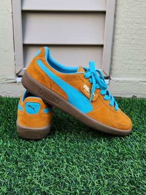 [396463-13] PUMA PALERMO DARK CHEDDAR BRIGHT AQUA SIZE 9